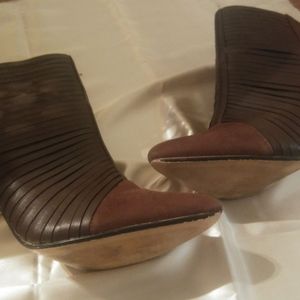 Like New Chocolate Suede and Leather Bootie